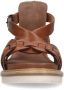 No Stress Dames Cognac leren sandalen met gevlochten band - Thumbnail 3