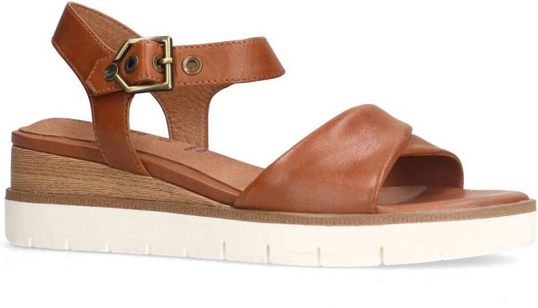 No Stress leren sandalen cognac