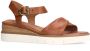 No Stress Dames Cognac leren sandalen met witte zool - Thumbnail 4