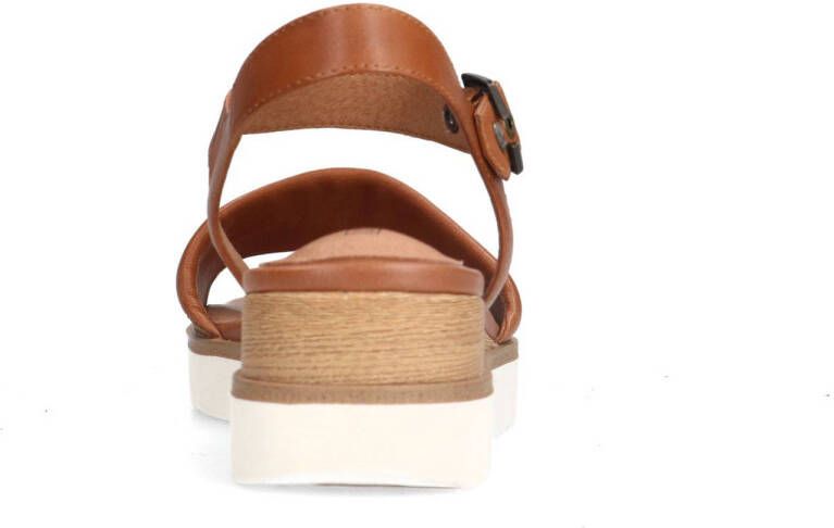 No Stress leren sandalen cognac