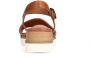 No Stress Dames Cognac leren sandalen met witte zool - Thumbnail 5