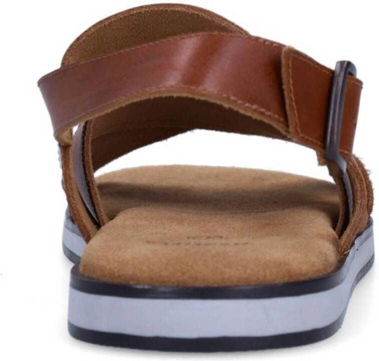 No Stress leren sandalen cognac