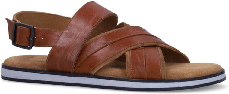 No Stress leren sandalen cognac