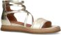 No Stress Dames Gouden leren sandalen met bandjes - Thumbnail 4