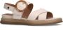 No Stress Dames PRE ORDER Witte leren plateau sandalen met gesp - Thumbnail 4