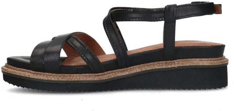 No Stress leren sandalen zwart