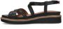 No Stress Dames Zwarte leren sandalen met bandjes - Thumbnail 3