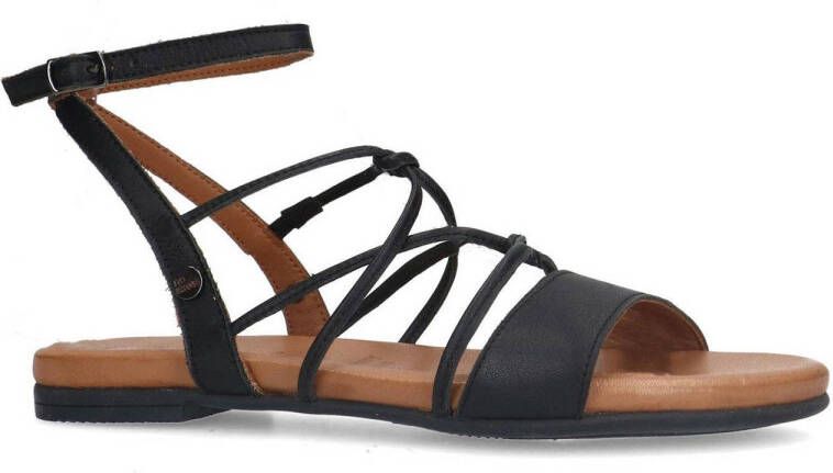 No Stress leren sandalen zwart