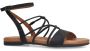 No Stress Dames Zwarte leren sandalen met bandjes - Thumbnail 3