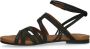 No Stress Dames Zwarte leren sandalen met bandjes - Thumbnail 4