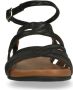 No Stress Dames Zwarte leren sandalen met bandjes - Thumbnail 5