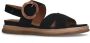 No Stress Dames PRE ORDER Zwarte leren plateau sandalen met gesp - Thumbnail 4