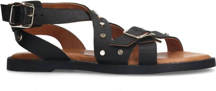 No Stress leren sandalen zwart