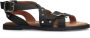 No Stress Dames PRE ORDER Zwarte leren sandalen met studs - Thumbnail 4