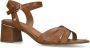 No Stress Dames PRE ORDER Cognac leren sandalen met hak - Thumbnail 4