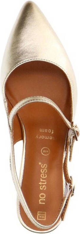 No Stress leren slingback pumps goud