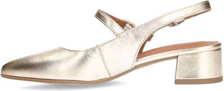 No Stress leren slingback pumps goud