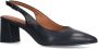 No Stress Dames Zwarte leren slingbacks - Thumbnail 4
