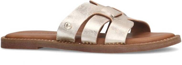 No Stress leren slippers goud