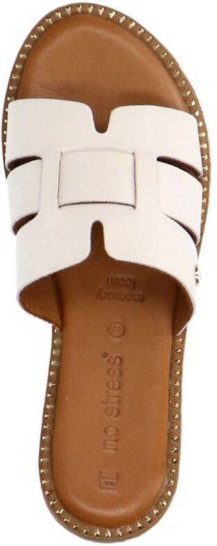 No Stress leren slippers wit