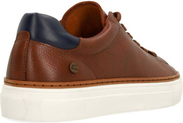 No Stress leren sneakers cognac