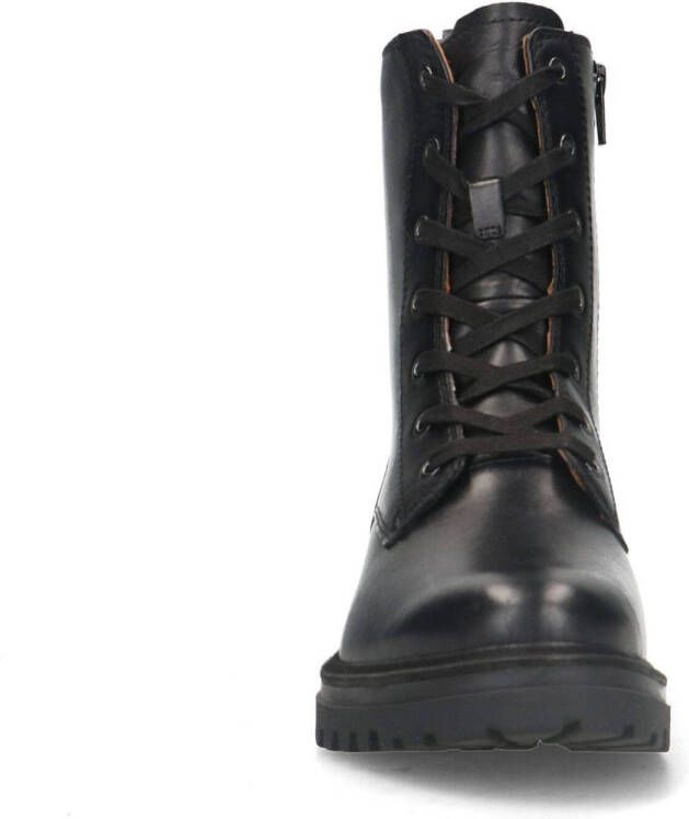 No Stress leren veterboots zwart