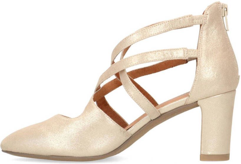 No Stress suède pumps goud