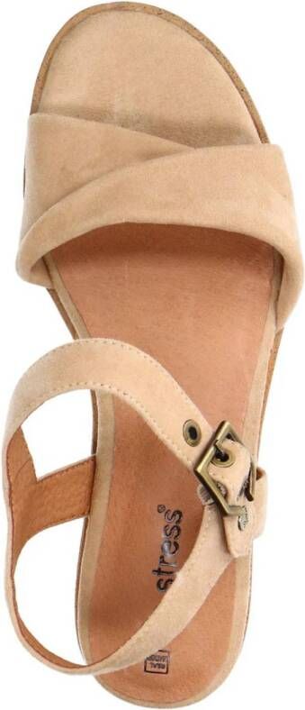 No Stress suède sandalen beige