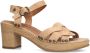 No Stress Dames Beige suède sandalen met hak - Thumbnail 4