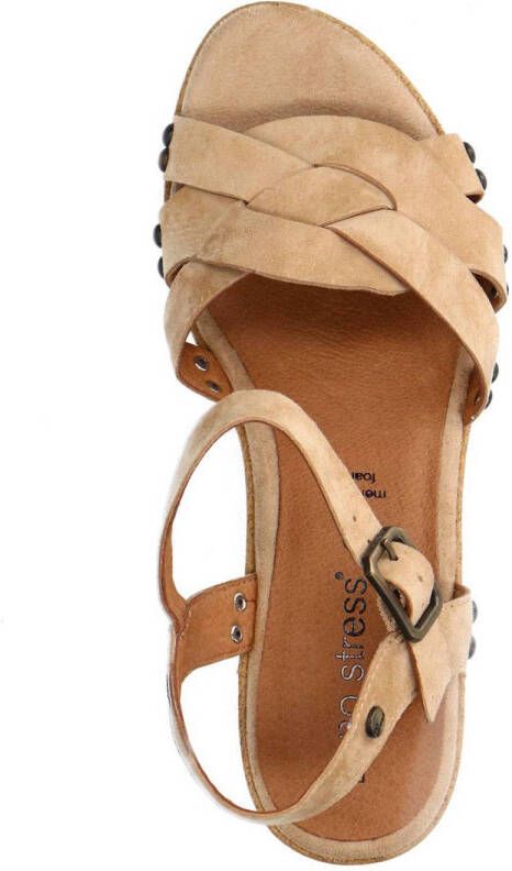 No Stress suède sandalen beige