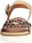 No Stress Dames Beige suède sandalen met leopard details - Thumbnail 5