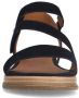 No Stress Dames Zwarte leren sandalen - Thumbnail 4