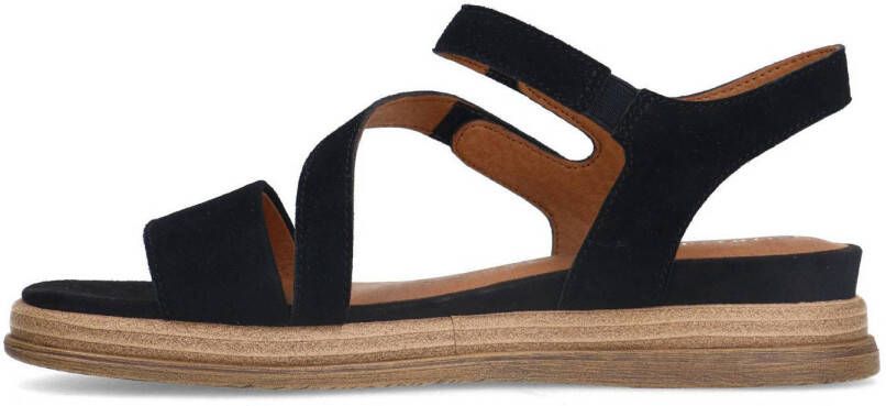 No Stress suède sandalen zwart