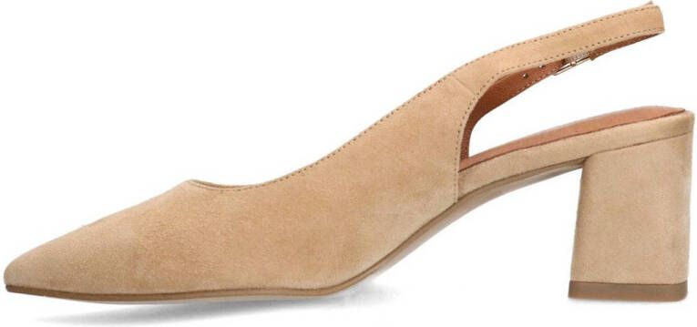No Stress suède slingback pumps beige