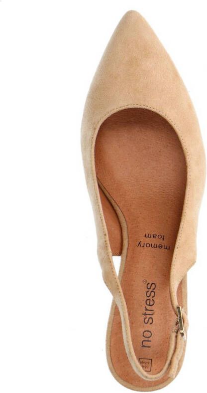 No Stress suède slingback pumps beige