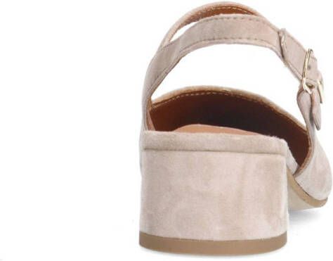 No Stress suède slingback pumps beige