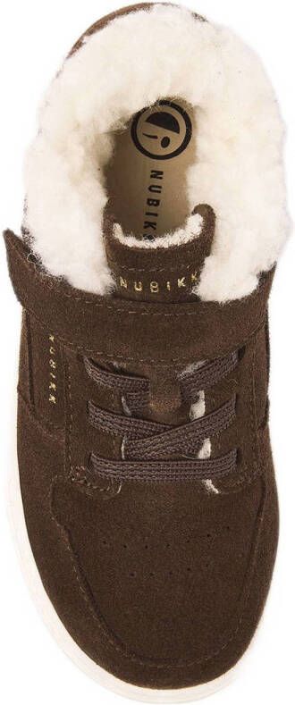 Nubikk Basket Teddy Jr gevoerde suède sneakers donkerbruin