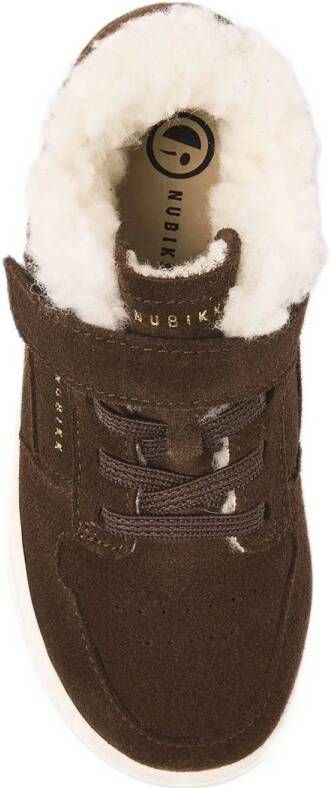 Nubikk Basket Teddy Jr gevoerde suède sneakers donkerbruin