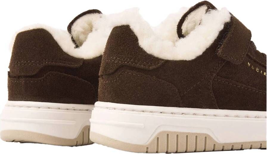 Nubikk Basket Teddy Jr gevoerde suède sneakers donkerbruin