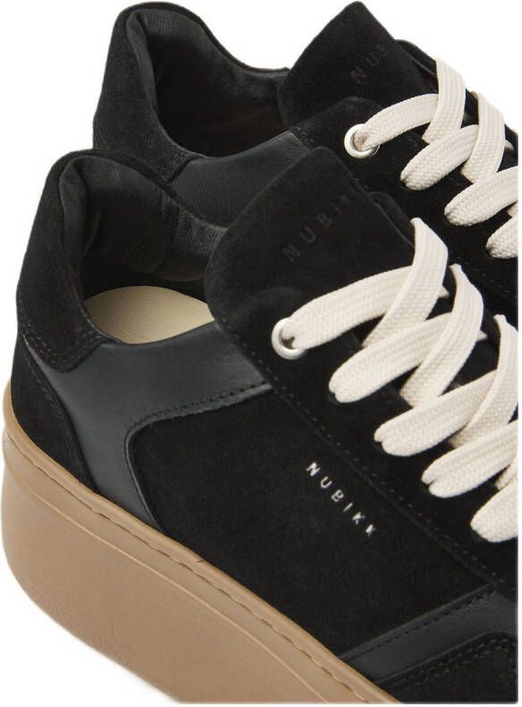 Nubikk Bayou Platform suède sneakers zwart