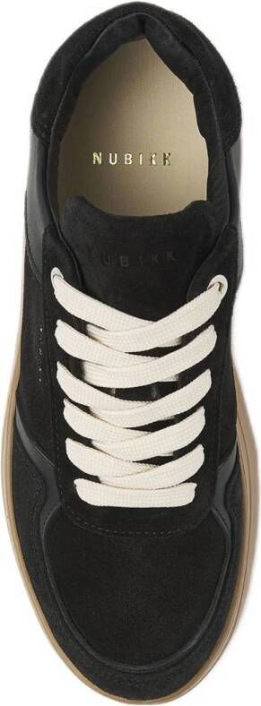 Nubikk Bayou Platform suède sneakers zwart