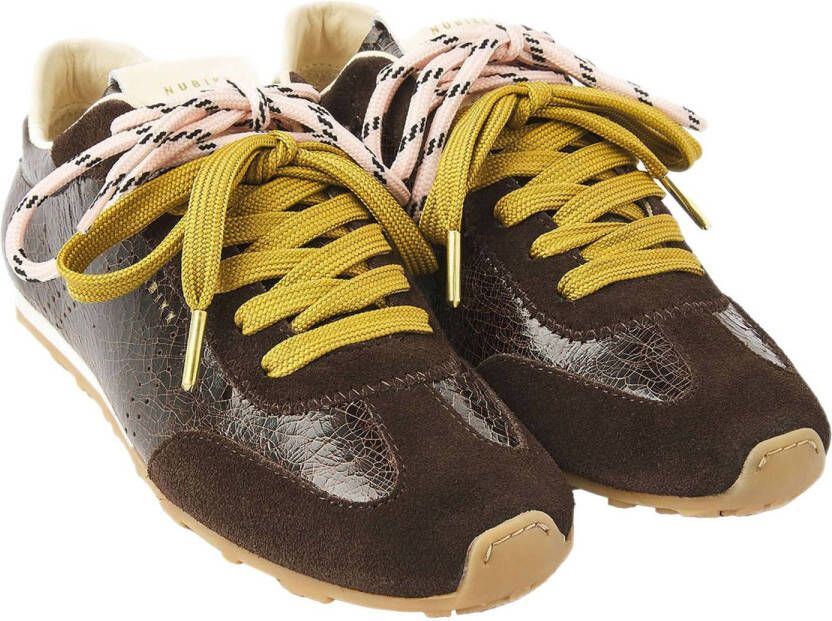 Nubikk Billy Lou leren sneakers donkerbruin