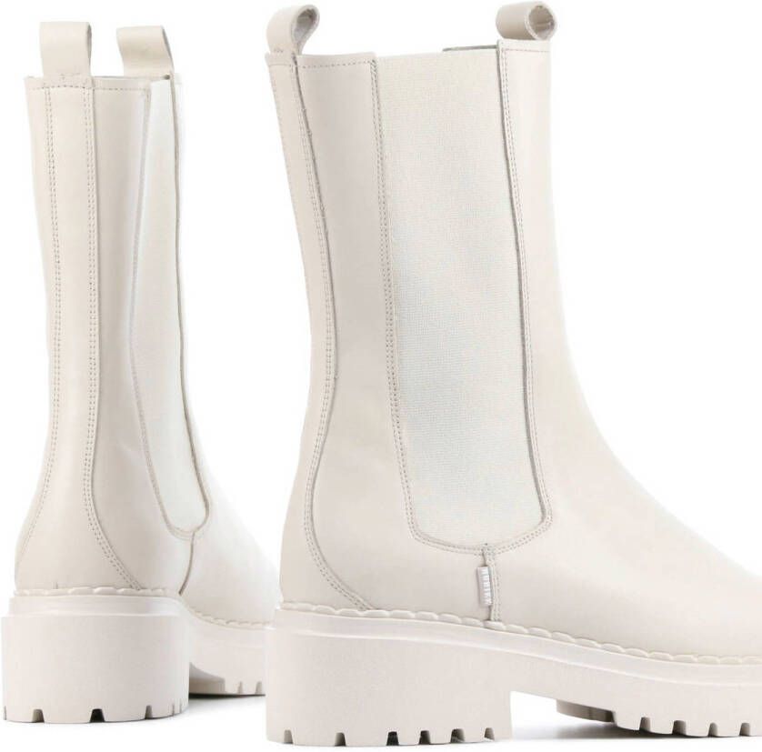 Nubikk Fae Adams hoge leren chelsea boots off white