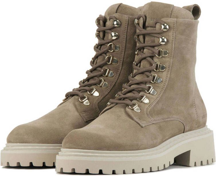 Nubikk Frankie June suède veterboots taupe