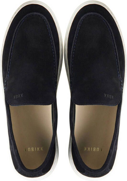 Nubikk Jiro Mio suède loafers donkerblauw