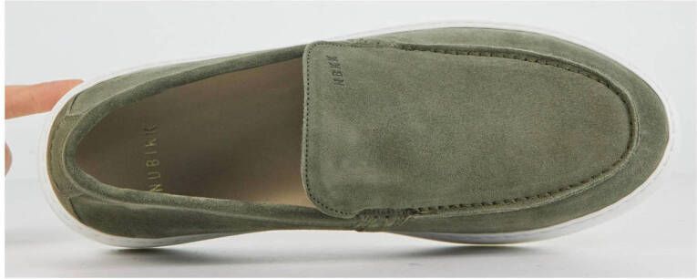 Nubikk Jiro Mio suède loafers lichtgroen