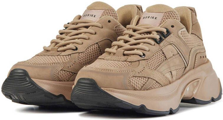 Nubikk leren sneakers taupe