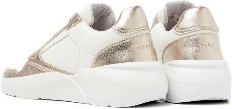 Nubikk leren sneakers wit goud