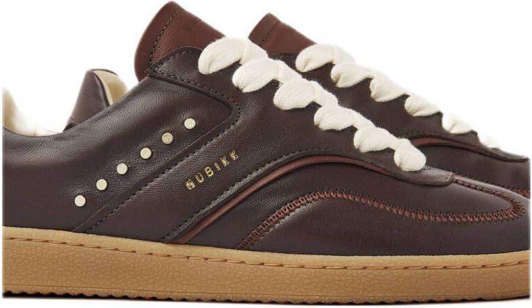 Nubikk Ray Owen Studs leren sneakers bruin
