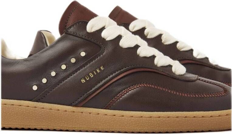 Nubikk Ray Owen Studs leren sneakers bruin